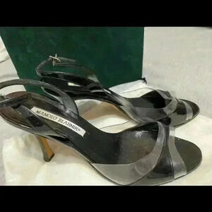 Manolo Blahnik size 38 Slingback open toe heels